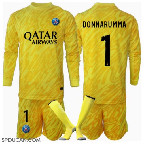 Dječji Nogometni Dres Paris Saint-Germain Gianluigi Donnarumma #1 Golmanski Rezervni 2024-25 Dugi Rukav (+ Kratke hlače)
